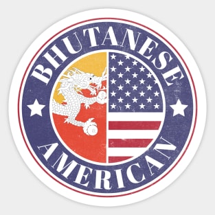 Proud Bhutanese-American Badge - Bhutan Flag Sticker